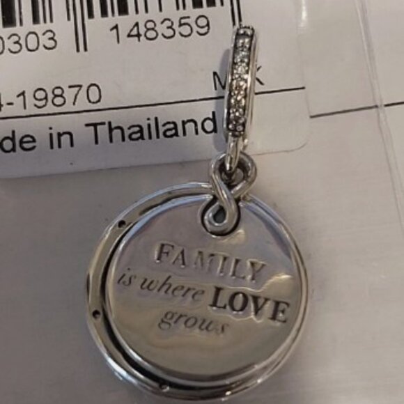 PANDORA Sterling Silver Glow-in-the-dark Infinity Tree Double Dangle 793599C01 - Picture 6 of 15